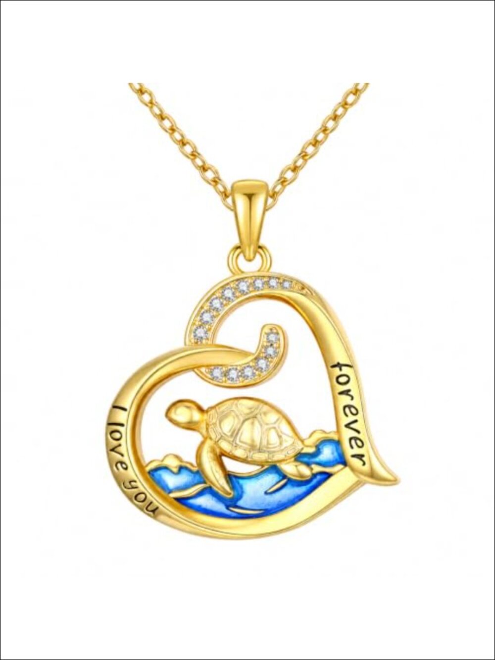 14K Gold Plated Turtle Pendant Necklace Ocean Sea Animal Charm Jewelry